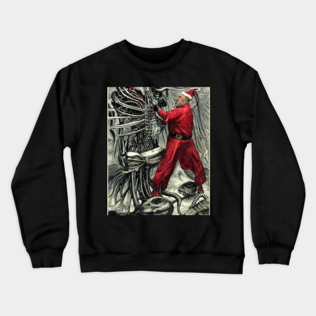 Santa Conquers The Martians Crewneck Sweatshirt by CheffCinefile 